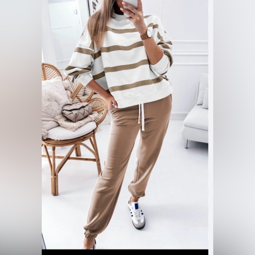 Striped Sweater and Joggers Set